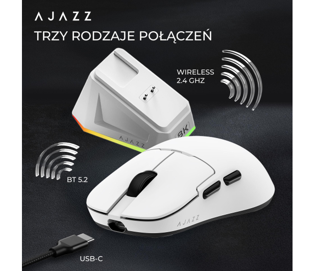 Ajazz AJ159PRO 3395-8K ze stacją dokującą biała - 1536398 - zdjęcie 9